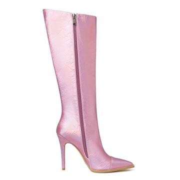 Stylish Grakihily Women's Black Knee High Stilettos