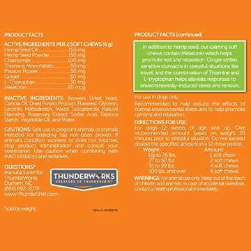 ThunderWunders Hemp Dog Calming Chews | Vet Recommended for Situational Anxiety