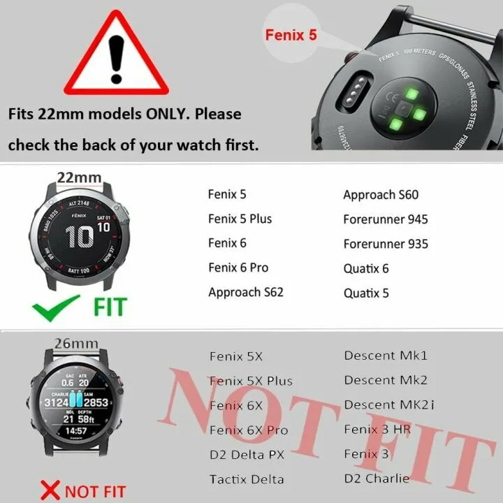 ANCOOL Silicone Band for Fenix 5/6/7 - 22mm