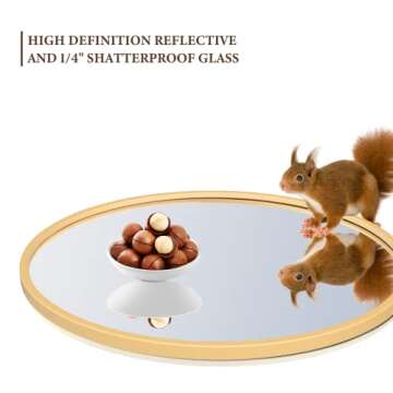 Arcus Home Round Mirror Gold Circle Mirror 24 Inch Bathroom Mirror with Powder Coated Iron Frame, Mirrors for Bedroom, Wall, Living Room, Vanity, Entryway