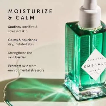 HERBIVORE Emerald Deep Moisture Glow Oil for Face – Hydrating Facial Oil, Calming & Moisturizing, Plant-based, Vegan, Cruelty-free, 30mL / 1 oz