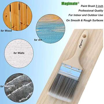 Magimate 3-Inch Double Thick Paint Brush for Versatile Use