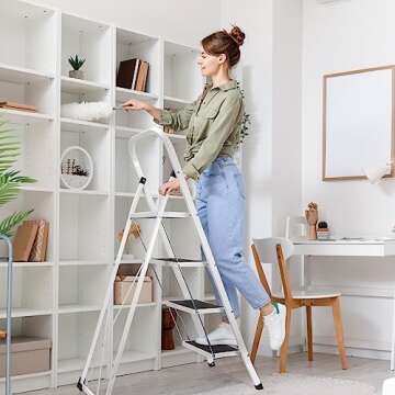 Delxo Folding Step Ladder - Safety and Stability in One