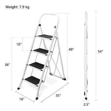 Delxo Folding Step Ladder - Safety and Stability in One