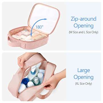 PACKISM Clear Toiletry Bags, 3 Pack Clear Makeup Bags with Handle Large Opening, Waterproof Clear Co...