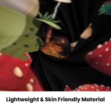 MIBOI Mushroom Throw Blanket, Microfiber Flannel, 50" x 60", Multicolor, Unisex, All Ages, Winter, Lightweight, Minimalist, Mushroom Theme