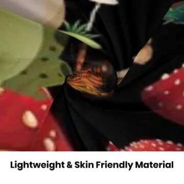 MIBOI Mushroom Throw Blanket, Microfiber Flannel, 50" x 60", Multicolor, Unisex, All Ages, Winter, Lightweight, Minimalist, Mushroom Theme