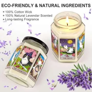 AWDK Gifts for Women-Best Friend Birthday Gifts for Women-Astrology Gifts for Women-Witchy Gifts for Women-Funny Candles Gifts for Her,Sister,Mom,BFF-Tarot Cat Lavender Candles Gifts for Women-8oz