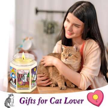 AWDK Gifts for Women-Best Friend Birthday Gifts for Women-Astrology Gifts for Women-Witchy Gifts for Women-Funny Candles Gifts for Her,Sister,Mom,BFF-Tarot Cat Lavender Candles Gifts for Women-8oz