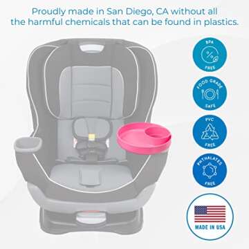 My Travel Tray/Round - USA Made. Easily Convert Your Current Cup Holder to a Tray and Cup Holder for...