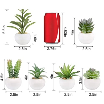 Stylish GREENTIME Artificial Succulents Set in White Pots