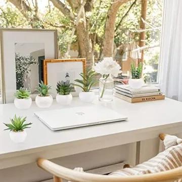 Stylish GREENTIME Artificial Succulents Set in White Pots