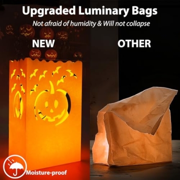 Homemory 24 Pack Halloween Luminary Bags for Festive Decor