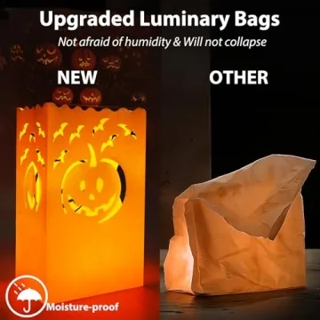 Homemory 24 Pack Halloween Luminary Bags for Festive Decor
