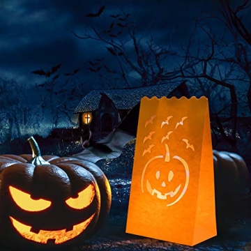 Homemory 24 Pack Halloween Luminary Bags for Festive Decor