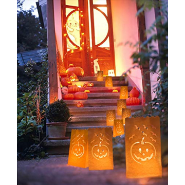 Homemory 24 Pack Halloween Luminary Bags for Festive Decor