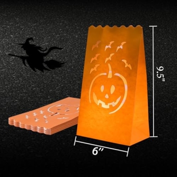 Homemory 24 Pack Halloween Luminary Bags for Festive Decor