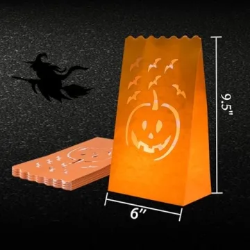 Homemory 24 Pack Halloween Luminary Bags for Festive Decor