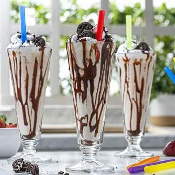 [200 Count] Jumbo Smoothie Straws - 8.5" High - Assorted Colors