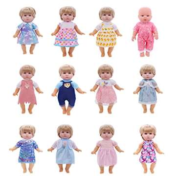 Girl Doll Clothes and Accessories - 12 Sets for 12 Inch Dolls