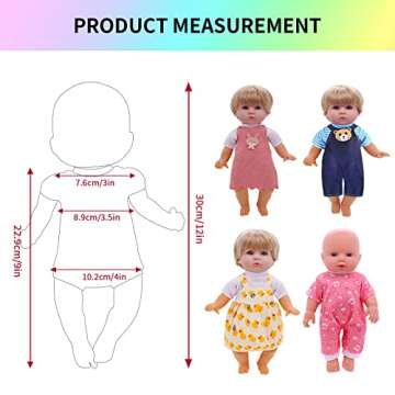 12 Unique Doll Outfits for 12 Inch Dolls - Perfect Gifts