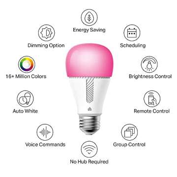 Kasa Smart Bulb, 1000 Lumens Full Color Changing Dimmable Smart WiFi Light Bulb Compatible with Alex...