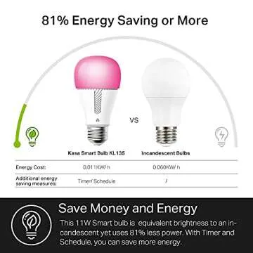 Kasa Smart Bulb, 1000 Lumens Full Color Changing Dimmable Smart WiFi Light Bulb Compatible with Alexa and Google Home, 11W, A19, 2.4Ghz only, No Hub Required (KL135P2), 2-Pack,White
