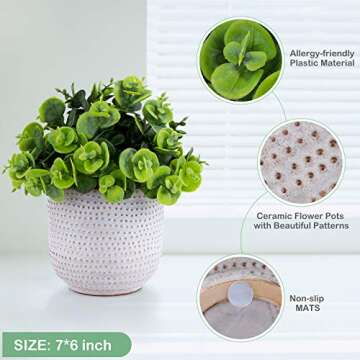 Karlliu Artificial Lysimachia Plants in Stylish Ceramic Planter for Home Office Decoration