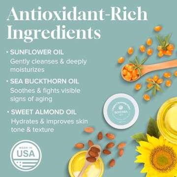 BOHO Skin Cleansing Balm - Hydrating & Moisturizing Facial Cleanser & Makeup Remover Balm for All Sk...