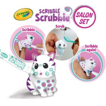 Crayola Scribble Scrubbie Pets, Beauty Salon Playset with Toy Pets, Gift for Kids