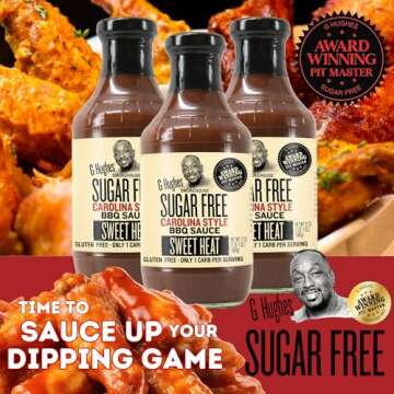 G Hughes Sugar Free, Sweet Heat Carolina BBQ Sauce - Sweet Chili Sauce, Sugar Free BBQ Sauce, Gluten...