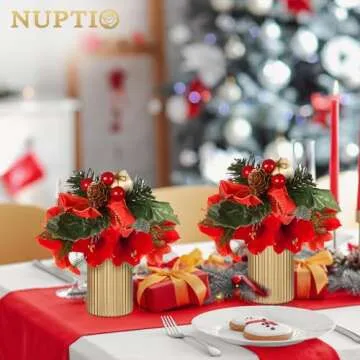 NUPTIO Gold Vases for Centerpieces Wedding: 2 Pcs 5.1 inch Metal Flower Vase Flowers Stand Wedding Centerpieces for Tables Centerpiece Table Decorations