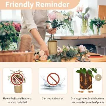 NUPTIO Gold Vases for Centerpieces Wedding: 2 Pcs 5.1 inch Metal Flower Vase Flowers Stand Wedding Centerpieces for Tables Centerpiece Table Decorations