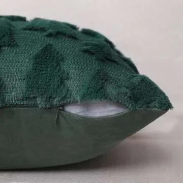 DFXSZ Christmas Tree Pillow Covers 18x18 inch Set of 2 Christmas Decoration Green Soft Plush Faux Fur Jacquard Throw Pillows for Bedroom Sofa Holiday Festivals Winter Home Decor X PTK009A18