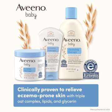 Aveeno Baby Eczema Therapy Moisturizing Cream, Natural Colloidal Oatmeal & Vitamin B5, Cream for Dry, Itchy, Irritated Skin Due to Eczema, Paraben- Steroid-Free, 12 fl. oz