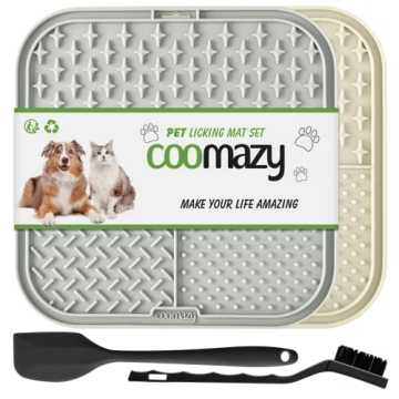 Coomazy Lick Mat for Dog and Cat, Slow Feeder & Non-Slip Design, Boredom and Anxiety Reducer, Suitab...