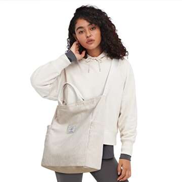 KALIDI Corduroy Tote Bag, Large Messenger Bag Shoulder Hobo Anti Splash Crossbody Zipper Bag Casual ...