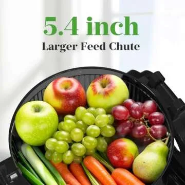 Cold Press Juicer, 5.4" Wide Feed Chute Juice Extractor Machine with 400W, High Juice Yield, Slow Ma...
