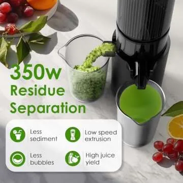 Cold Press Juicer with 5.4" Feed Chute & High Juice Yield