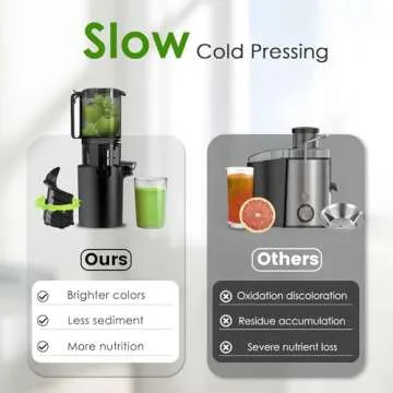 Cold Press Juicer with 5.4" Feed Chute & High Juice Yield