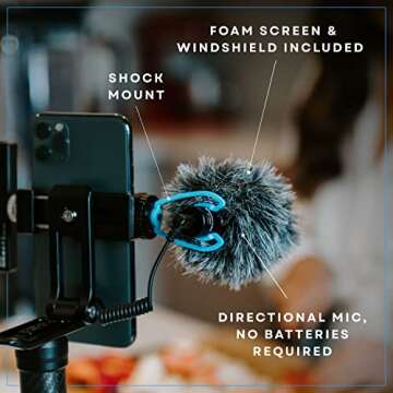 Lume Cube Mobile Creator Lighting & Audio Kit | Lightweight, Adjustable Smartphone Mini Panel Light & Microphone Stand | Handheld or Desktop | Live Streaming, Video Recording