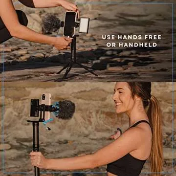Lume Cube Mobile Creator Lighting & Audio Kit | Lightweight, Adjustable Smartphone Mini Panel Light & Microphone Stand | Handheld or Desktop | Live Streaming, Video Recording