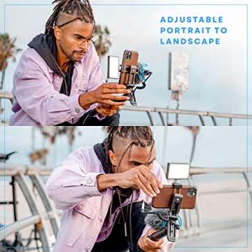 Lume Cube Mobile Creator Lighting & Audio Kit | Lightweight, Adjustable Smartphone Mini Panel Light & Microphone Stand | Handheld or Desktop | Live Streaming, Video Recording