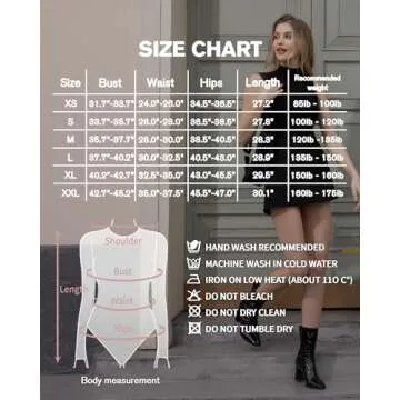 MANGOPOP Comfortable Mock Turtle Neck Bodysuit for Women