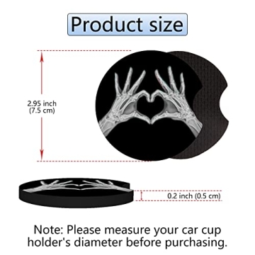 Cute Car Cup Holder Coasters for Women - 2 Pack