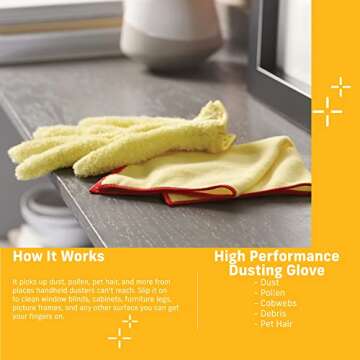 E-Cloth High Performance Dusting Glove, Premium Reusable Microfiber Dusters for Cleaning, 100 Wash G...