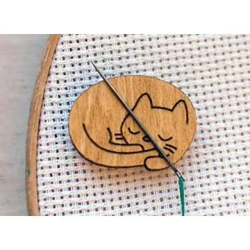 Cat Needle Minder for Cross Stitch and Embroidery