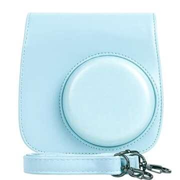 FujiFilm Instax Mini 9 Instant Camera + Fujifilm Instax Mini Film (60 Sheets) Bundle with Deals Number One Accessories Including Carrying Case, Selfie Lens, Photo Album (Ice Blue)