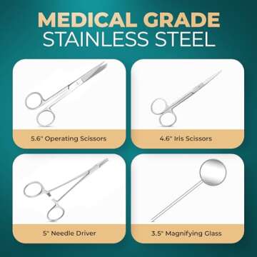 InstaSkincare Advanced Dissection Kit Biology Lab Anatomy Dissecting Set with Stainless Steel Scalpel Knife Handle Blades for Medical Students and Veterinary