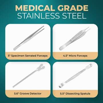 InstaSkincare Advanced Dissection Kit Biology Lab Anatomy Dissecting Set with Stainless Steel Scalpel Knife Handle Blades for Medical Students and Veterinary